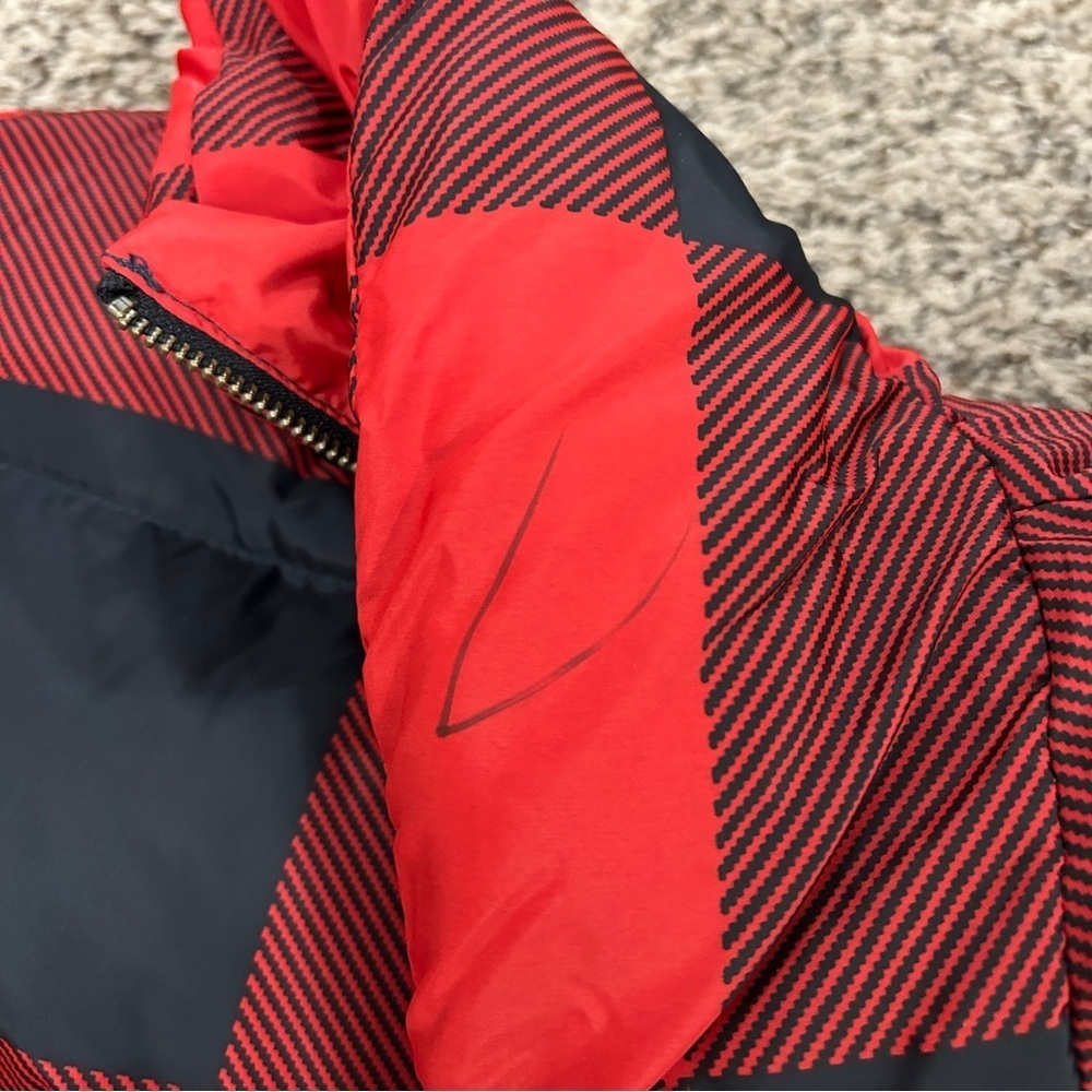 Woolrich x Target Buffalo Check Puffer Jacket Red Black NWT - Picture 3 of 10